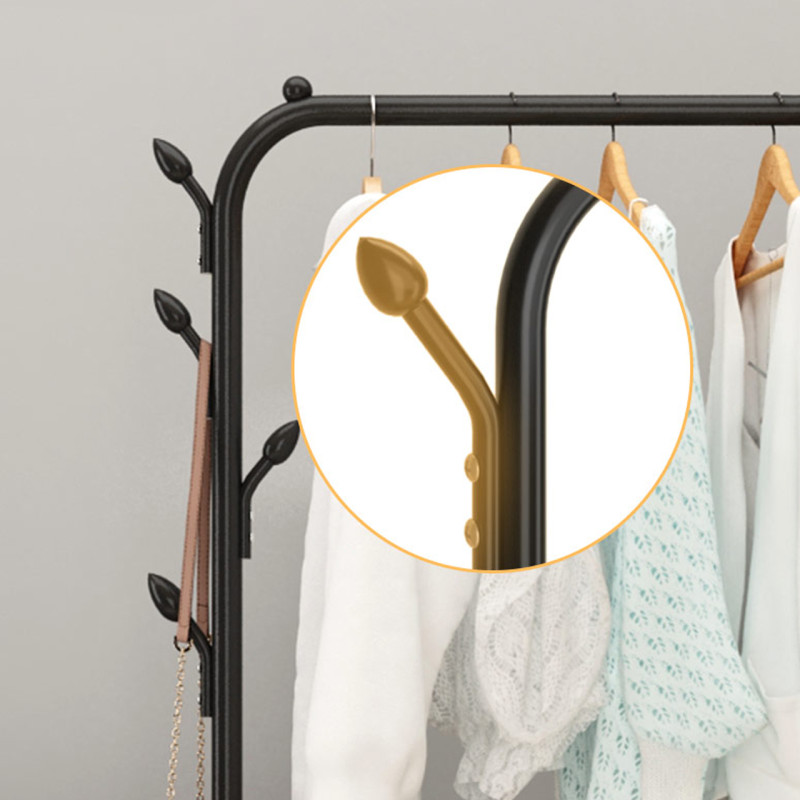 Напольная вешалка для одежды Double Floor Hanger 3, металл, 150×110×40 см, с полкой для обуви и крючками фото - 6