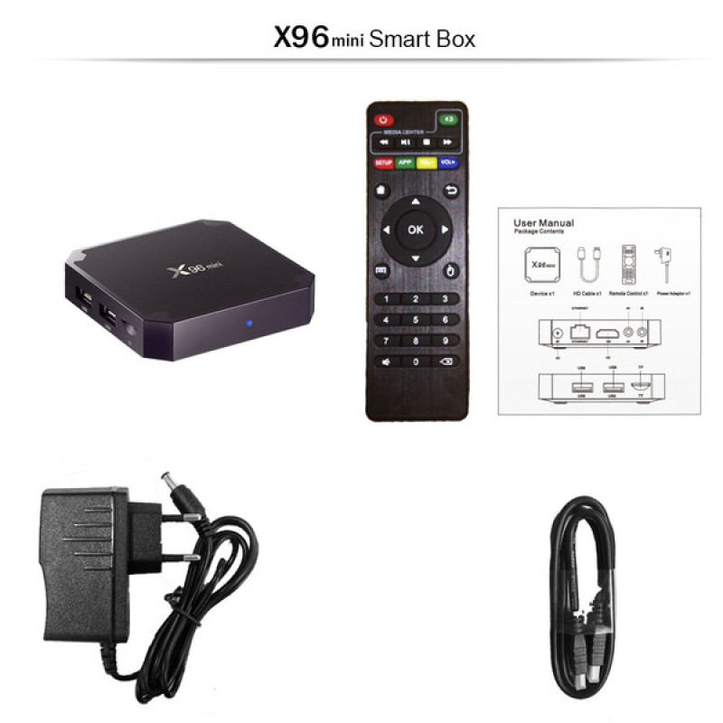 ТВ приставка SmartQ TV BOX X96 mini. (2/16 Gb) 4-ядерная на Android 7.1, черный фото - 3