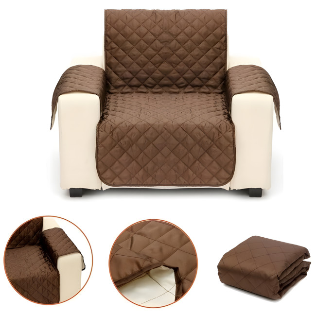 Двостороння накидка на крісло Couch Coat коричневого кольору, чохол для меблів водозахисний