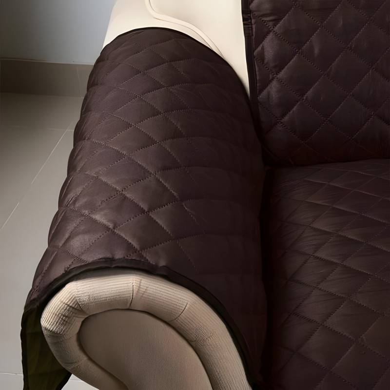 Двостороння накидка на крісло Couch Coat коричневого кольору, чохол для меблів водозахисний фото - 3