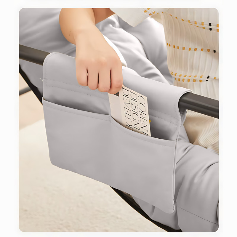 Крісло-гойдалка-ліжко 3в1, регульоване крісло-трансформер із хитним механізмом, тканинне, м'яке, сірий фото - 34