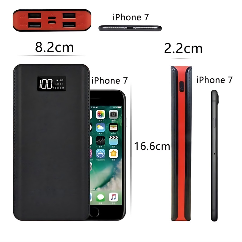 Power Bank 50000 mAh M9 LCD (реальна ємність 8400 mAh), 4&times;USB, microUSB + Lightning, LED-ліхтарик, зовнішній акумулятор фото - 8