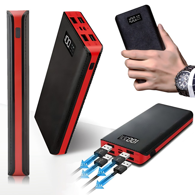 Power Bank 50000 mAh M9 LCD (реальна ємність 8400 mAh), 4&times;USB, microUSB + Lightning, LED-ліхтарик, зовнішній акумулятор