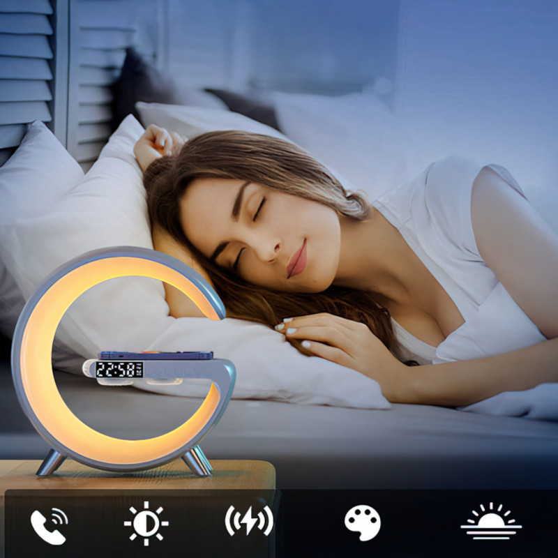 Настольная лампа G-Smart Light Sound Machine с беспроводной зарядкой 15 Вт и Bluetooth колонкой фото - 5