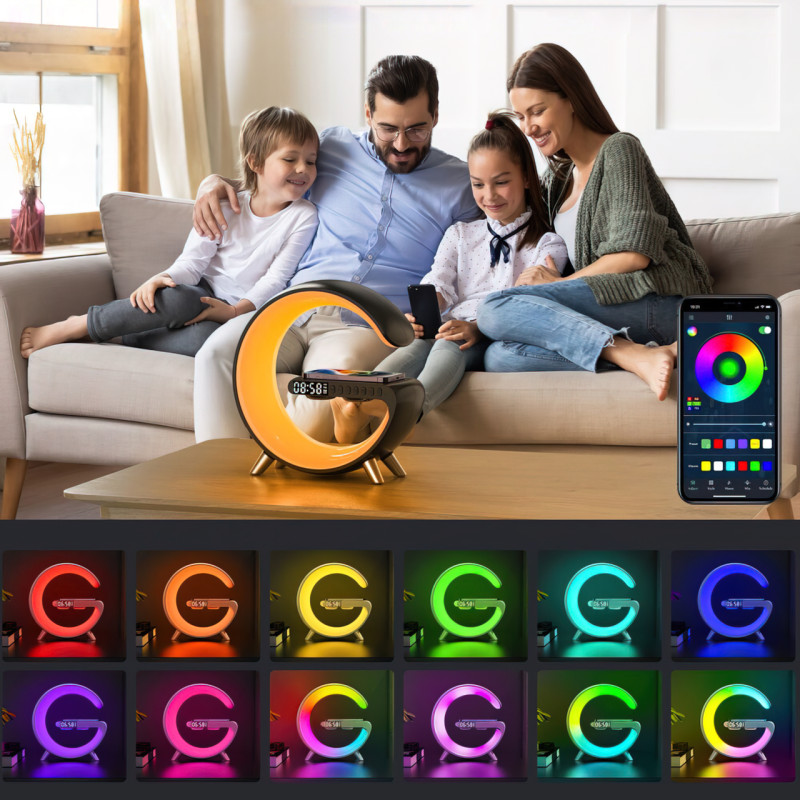 Настольная лампа G-Smart Light Sound Machine с беспроводной зарядкой 15 Вт и Bluetooth колонкой фото - 2