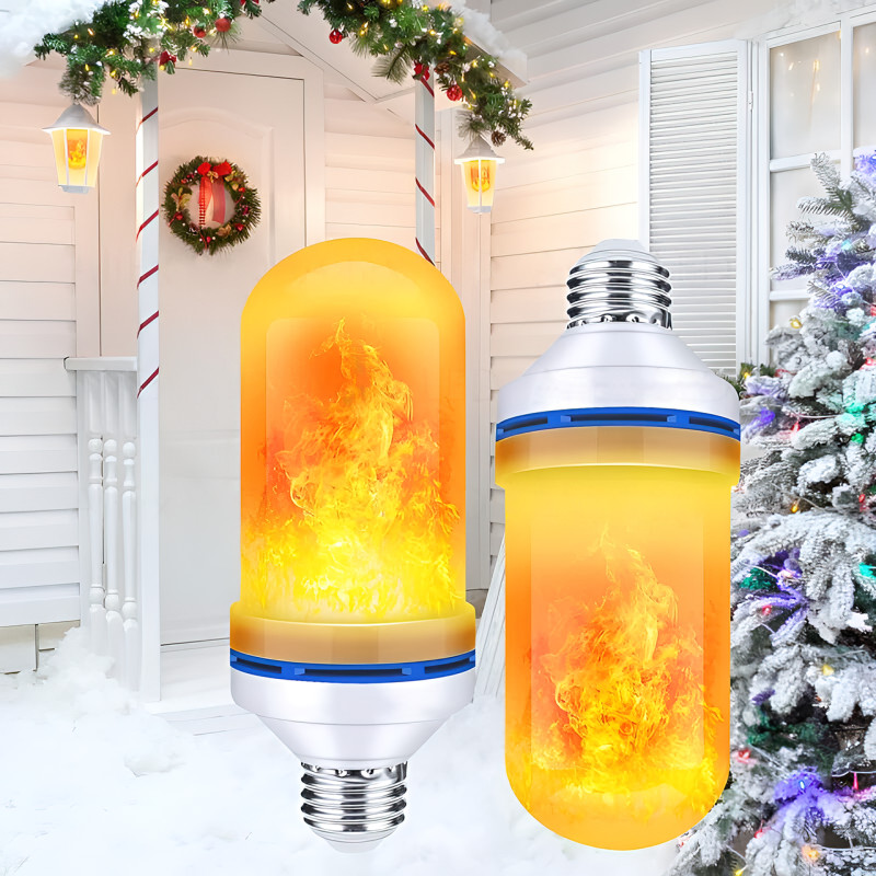 Лампа светодиодная с эффектом огня Flame Bulb, 4 режима, в цоколь E27, 7 Вт, 2200 К, 700 Лм фото - 3