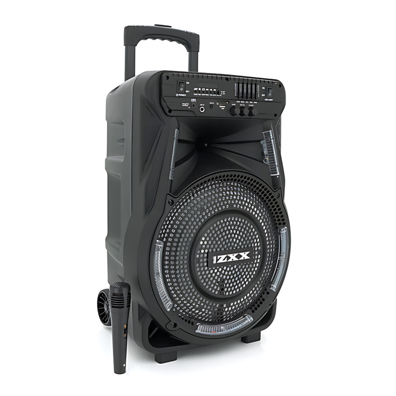 Портативная музыкальная колонка ZXX-7373, динамик 12'' 400 Вт, USB/SD/FM/BT/MIC/ДК, 53х35х28см фото - 3