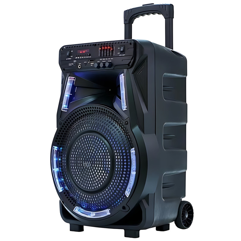 Портативная музыкальная колонка ZXX-7373, динамик 12'' 400 Вт, USB/SD/FM/BT/MIC/ДК, 53х35х28см фото - 8