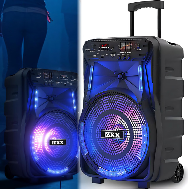 Портативная музыкальная колонка ZXX-7373, динамик 12'' 400 Вт, USB/SD/FM/BT/MIC/ДК, 53х35х28см