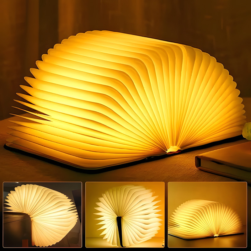 Настільна лампа світильник у формі книги Foldable Book Lamp Нічник для дитячої кімнати 12*9 фото - 4