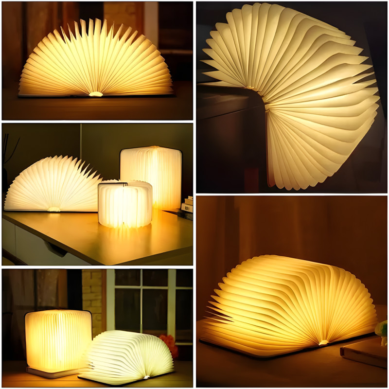 Настільна лампа світильник у формі книги Foldable Book Lamp Нічник для дитячої кімнати 12*9 фото - 5
