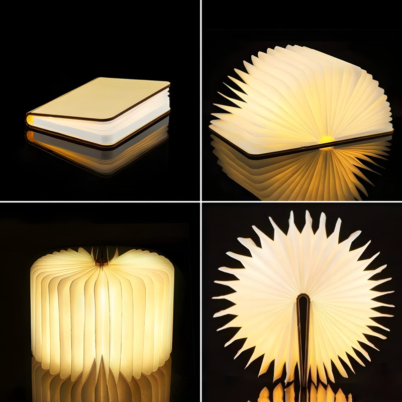 Настільна лампа світильник у формі книги Foldable Book Lamp Нічник для дитячої кімнати 12*9 фото - 7