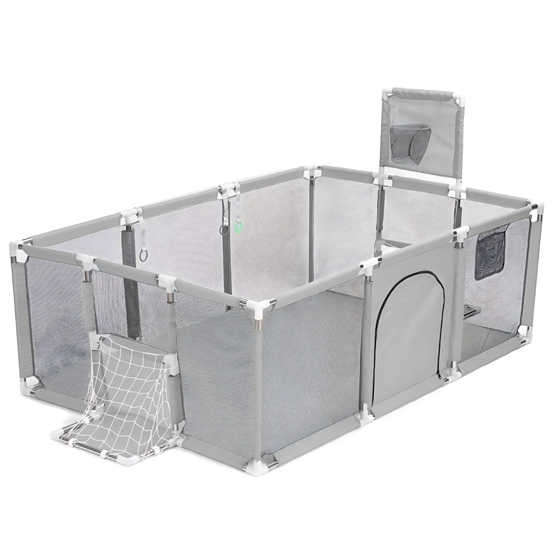 Дитячий манеж NX-21 (180&times;120 см) &mdash; ігровий сухий басейн із баскетбольним кільцем і воротами, сітчасті стінки, металевий каркас фото - 2