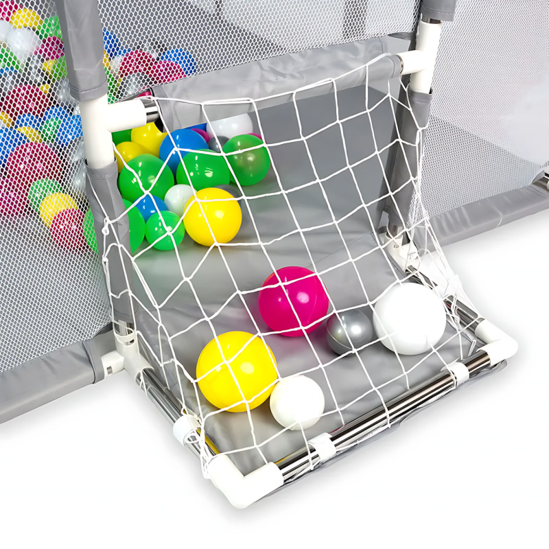 Дитячий манеж NX-21 (180&times;120 см) &mdash; ігровий сухий басейн із баскетбольним кільцем і воротами, сітчасті стінки, металевий каркас фото - 8