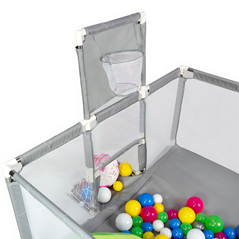 Дитячий манеж NX-21 (180&times;120 см) &mdash; ігровий сухий басейн із баскетбольним кільцем і воротами, сітчасті стінки, металевий каркас фото - 9