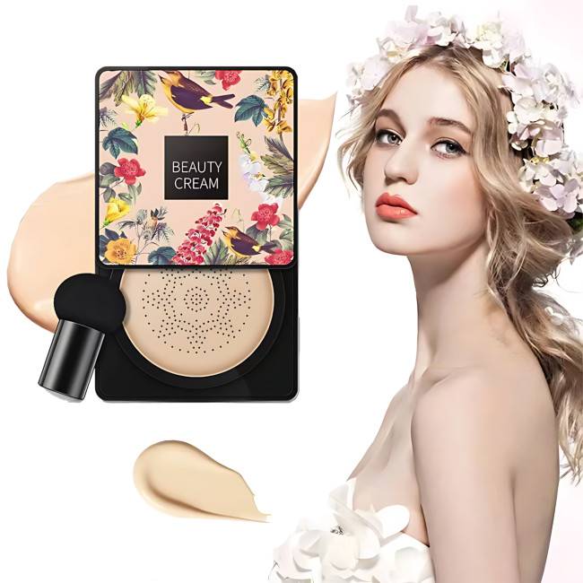 Кушон Houmai Beauty Cream Concealer, спонж с bb крем-пудрой светлый бежевый