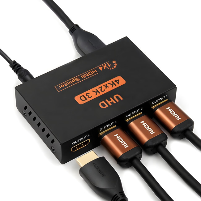 Активний HDMI-розгалужувач на 4 порти, чотириспрямований відео сплітер 4К