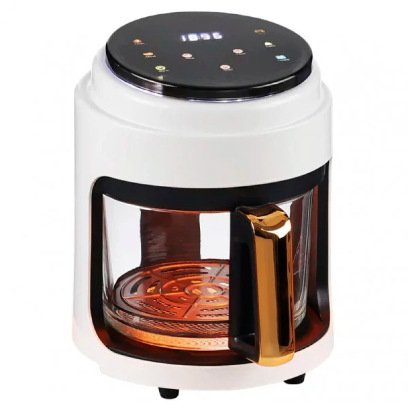 Аерофритюрниця на 6 л. Цифрова фритюрниця Gold Diamond TK-09905. Електричний фритюр 8 програм, біла фото - 6
