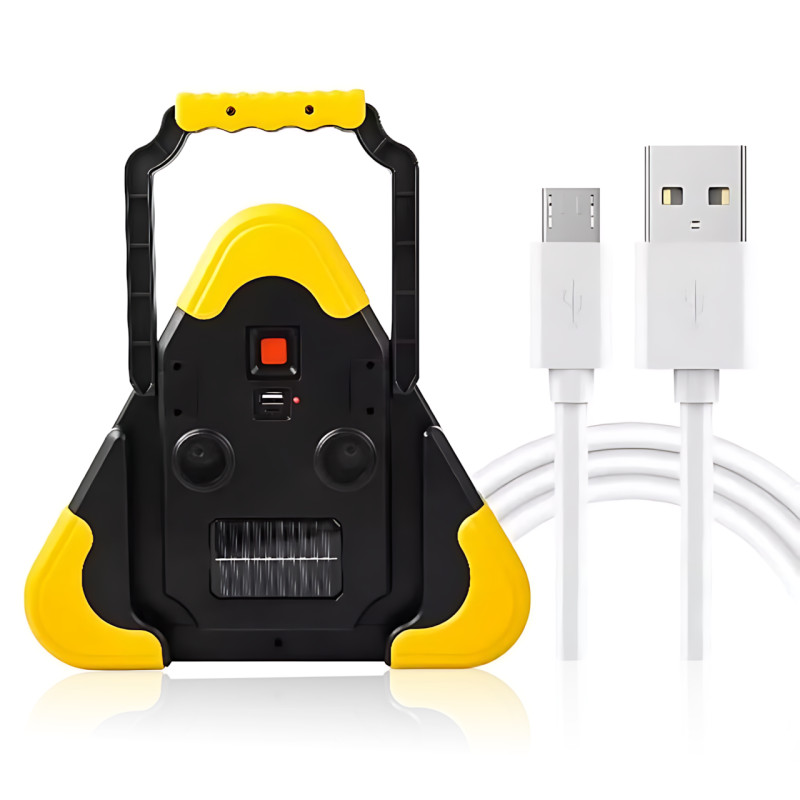 Прожектор светодиодный Hurry Bolt HB-7709 с солнечной панелью, аварийный LED-фонарь 500 лм, Power Bank, USB, красный свет SOS фото - 3