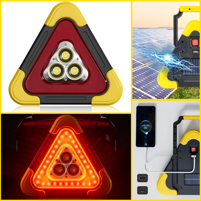 Прожектор светодиодный Hurry Bolt HB-7709 с солнечной панелью, аварийный LED-фонарь 500 лм, Power Bank, USB, красный свет SOS