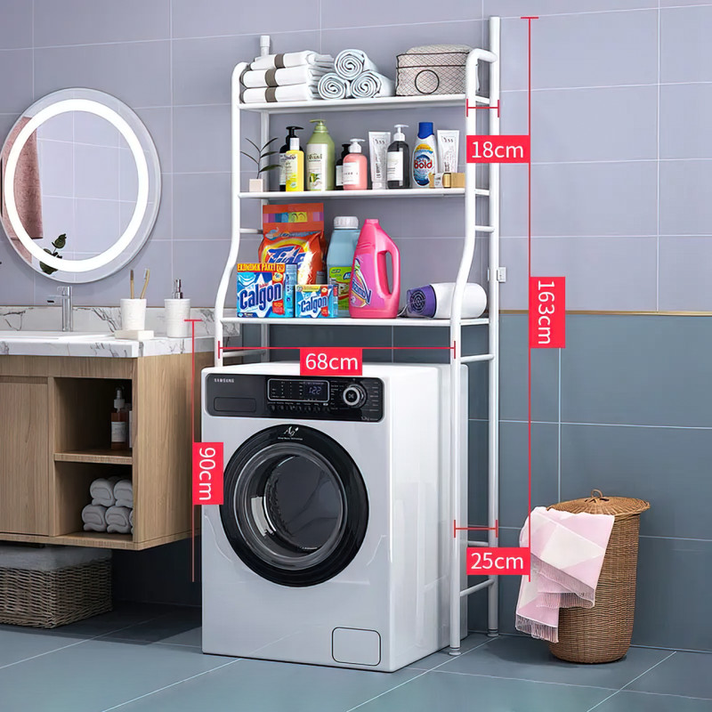 Посилена стійка на пральну машину Sailboat Washing Machine Rack TM-021, висотою 163 см, біла фото - 7