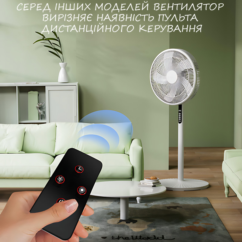 Напольный вентилятор Stand Fun 1, 5 лопастей, 8 скоростей, с пультом дистанционного управления и таймером фото - 8