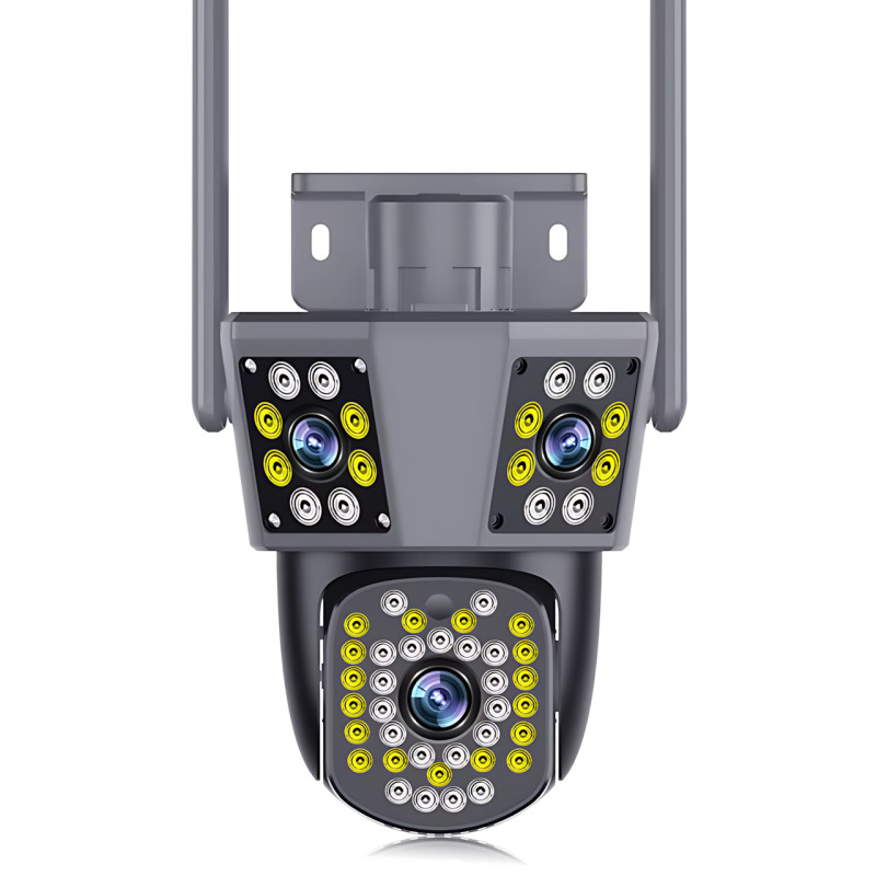 Уличная Wi-Fi IP камера 3-Lens IPC360, 3 объектива, цветное ночное видение, двусторонний звук, IP66, WiFi+RJ45 фото - 2