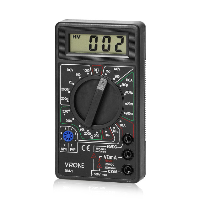 Мультиметр с цифровым дисплеем DT-830B, 2 измерительных щупа, 100 мкВ