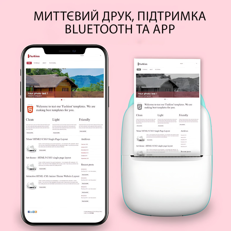 Детский мини-принтер моментальной термопечати C9 «Ушки», Bluetooth, 1000 мАч, принтер для телефона iOS/Android фото - 7