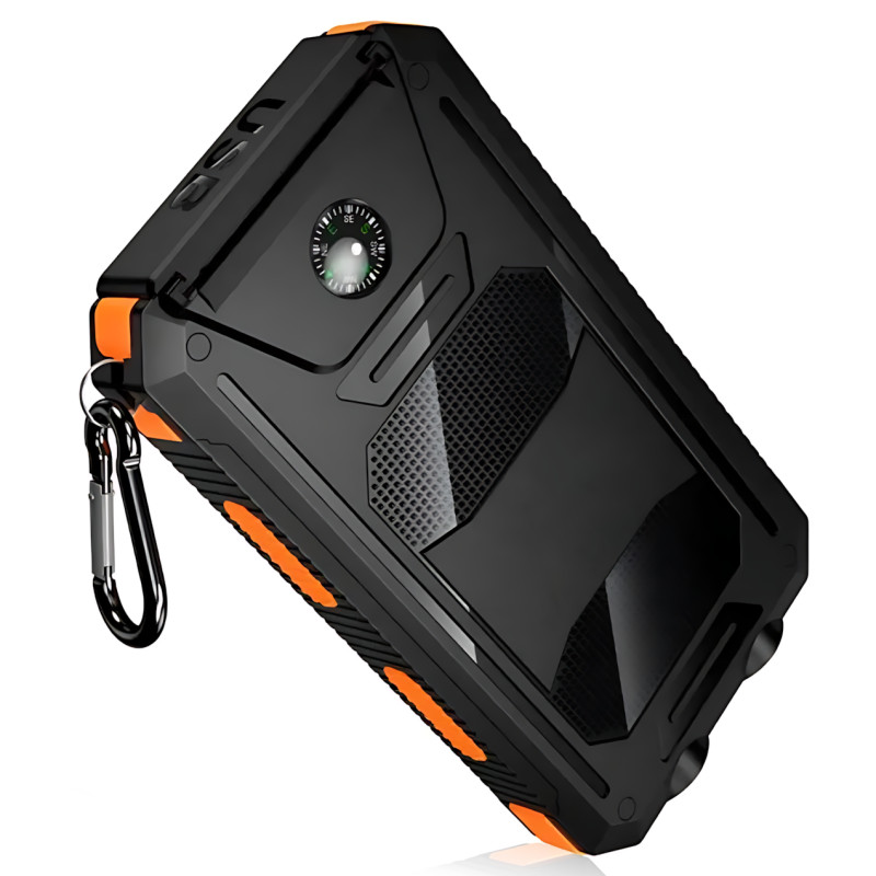 Power Bank HOCO J164 Platinum Solar Dual Lighting 8000mAh, солнечная зарядка, 2xUSB-A 5V/2A, USB-C вход, с компасом и фонариком фото - 4