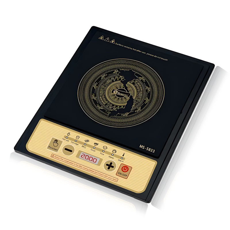 Електроплита індукційна Domotec MS-5833 портативна, 2000 Вт, сенсорне керування, 7 режимів, LED-дисплей, автовимкнення фото - 2