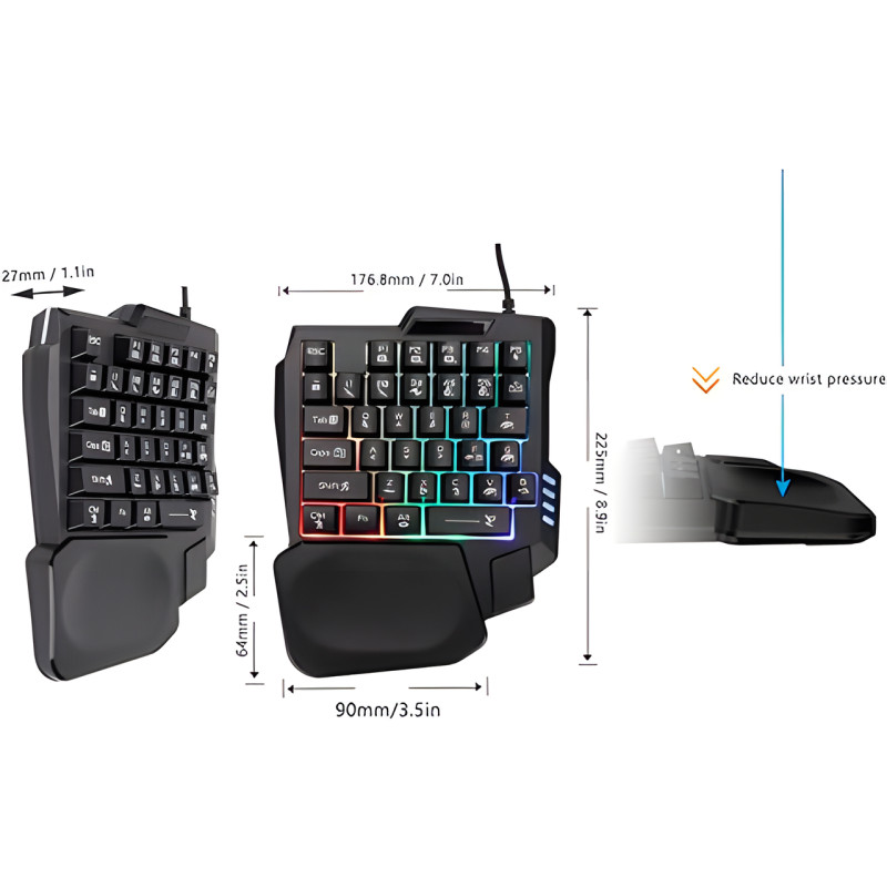 Ігровий набір клавіатури та миші для телефона 35 клавіш NEW KEYBOARD/MOUSE фото - 7