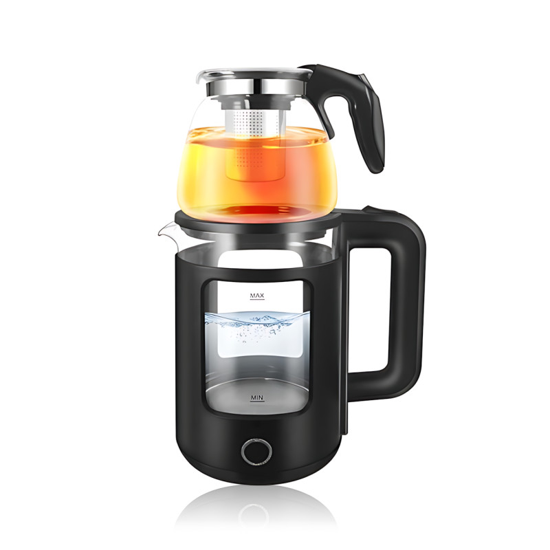 Електрочайник 2-в-1 SMURFETT SE-2279 зі скляним корпусом 2.3 л і заварником 1 л, 1500 Вт, LED-підсвітка, автовимкнення фото - 6