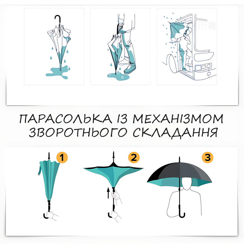 Зонтик обратной сборки up-brella космос, зонт от дождя и солнца Звездное небо с длинной ручкой фото - 7