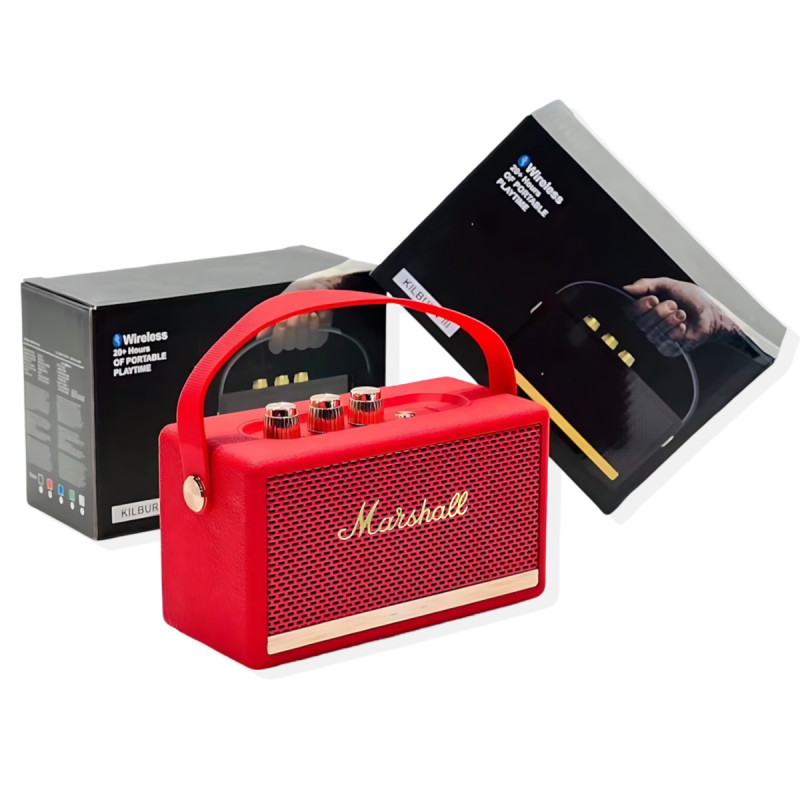 Портативная колонка MARSHALL l Killburn W4 – 5 Вт, Bluetooth 5.1, FM-радио, TWS, до 5 часов работы Красный фото - 2