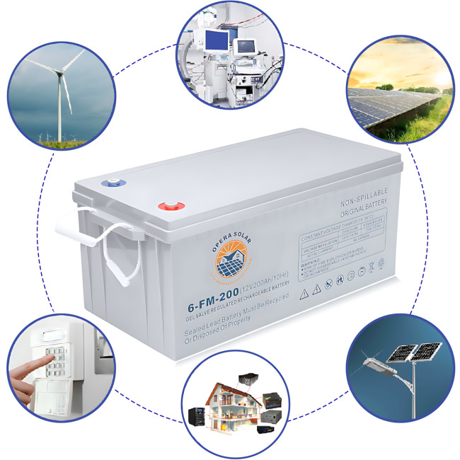 Гелевий акумулятор Opera Solar OS200-12 GEL, 12 В 200 Ah 10HR, 45 кг