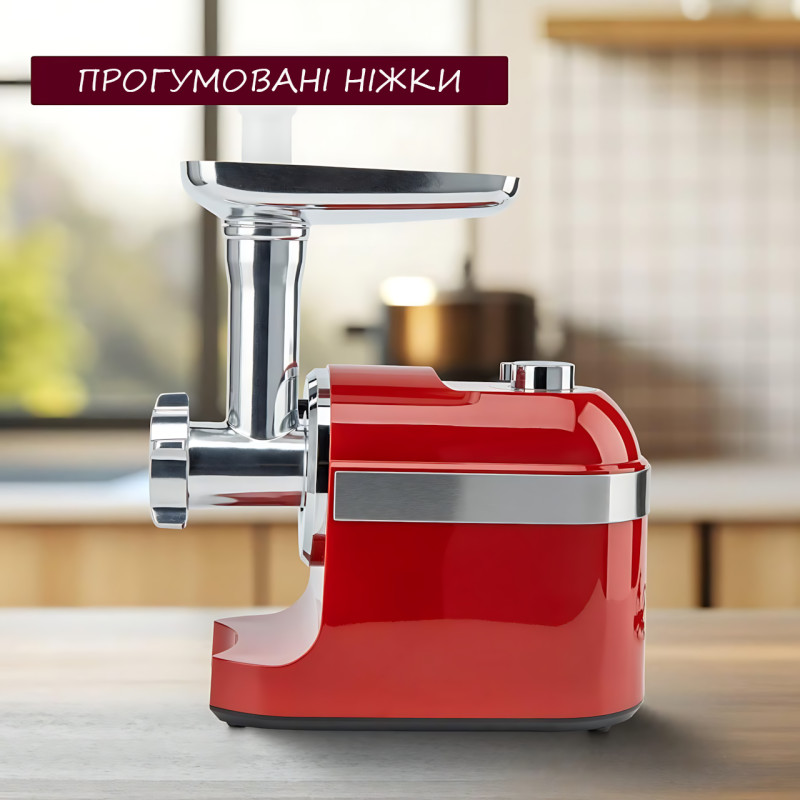 М'ясорубка електрична Rainberg RB-2270 3800 Вт з насадкою для томатів, реверсом, захистом від перевантаження фото - 7
