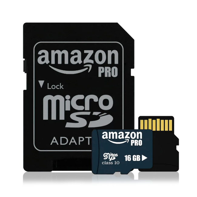 Картка пам'яті AMAZON PRO на 16 Гб, MicroSD, з кардридером, сlass 10, IPX7