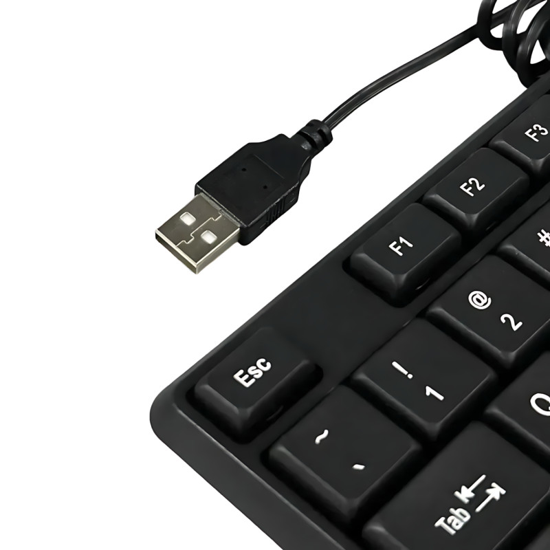 Проводная клавиатура JEDEL K19 USB, 104 клавиши, мембранная, полноразмерная 100%, раскладка RU/UA/EN, для Windows / Mac OS / Linux фото - 4