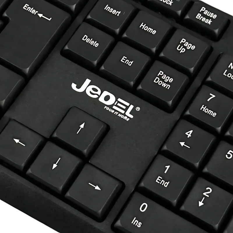 Проводная клавиатура JEDEL K19 USB, 104 клавиши, мембранная, полноразмерная 100%, раскладка RU/UA/EN, для Windows / Mac OS / Linux фото - 5