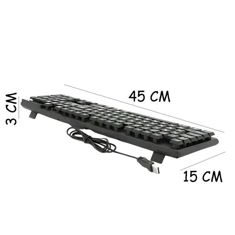 Проводная клавиатура JEDEL K19 USB, 104 клавиши, мембранная, полноразмерная 100%, раскладка RU/UA/EN, для Windows / Mac OS / Linux фото - 9