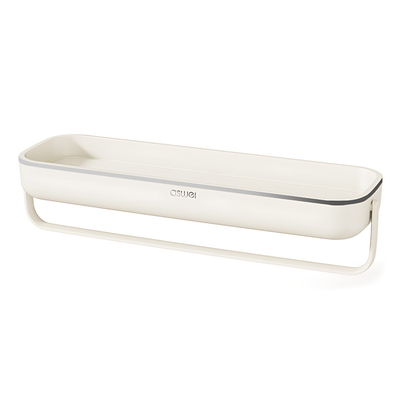 Полка для ванной с держателем для полотенца TOWEL BAR LY-840, навесная, ABS-пластик, 41×12×6 см, без сверления фото - 2