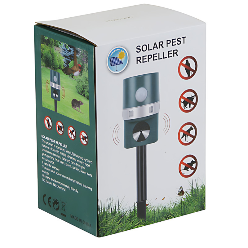 Ультразвуковой отпугиватель Solar Pest Repeller ZF 858  защита от животных, солнечная зарядка, датчик движения фото - 10