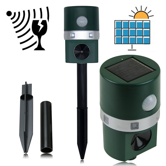 Ультразвуковой отпугиватель Solar Pest Repeller ZF 858  защита от животных, солнечная зарядка, датчик движения