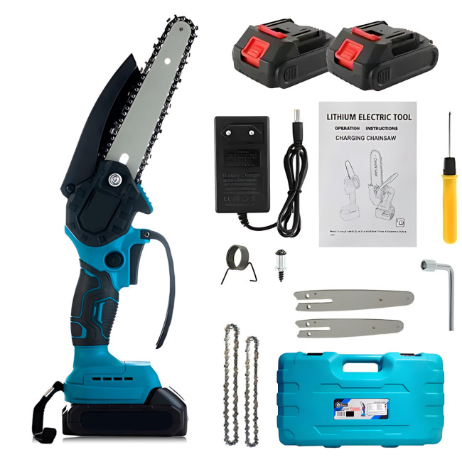 Аккумуляторная цепная пила DOMOTEC 48V Chain Saw (6" + 8") с кейсом и 2 АКБ
