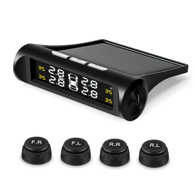 Система моніторингу тиску в шинах TPMS з датчиками та сонячною панеллю SOLAR 7582, до 6 барів