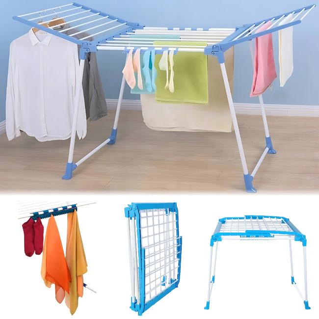 Складана сушарка для білизни Clothes dryer з тримачами для дрібних речей, 168 х 62 х 97 см, до 15 кг,