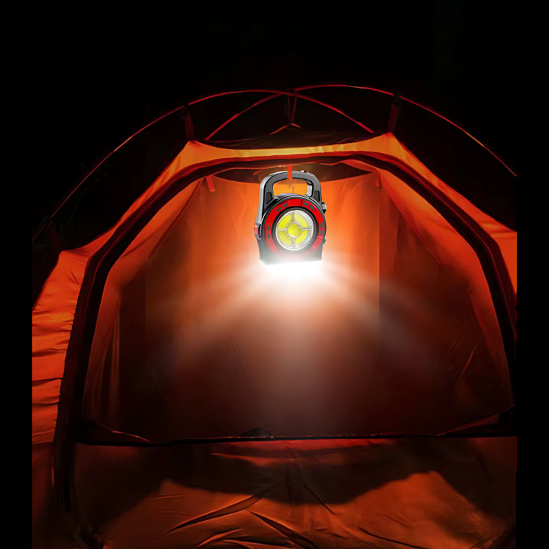 Ліхтарик акумуляторний прожекторний TORCH BL-6678C із сонячною панеллю і Power Bank, 300 лм, 3 режими, COB LED, акумулятор 18650 фото - 10