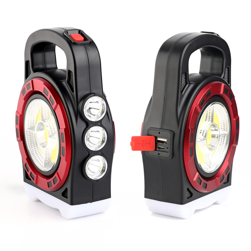 Ліхтарик акумуляторний прожекторний TORCH BL-6678C із сонячною панеллю і Power Bank, 300 лм, 3 режими, COB LED, акумулятор 18650 фото - 3