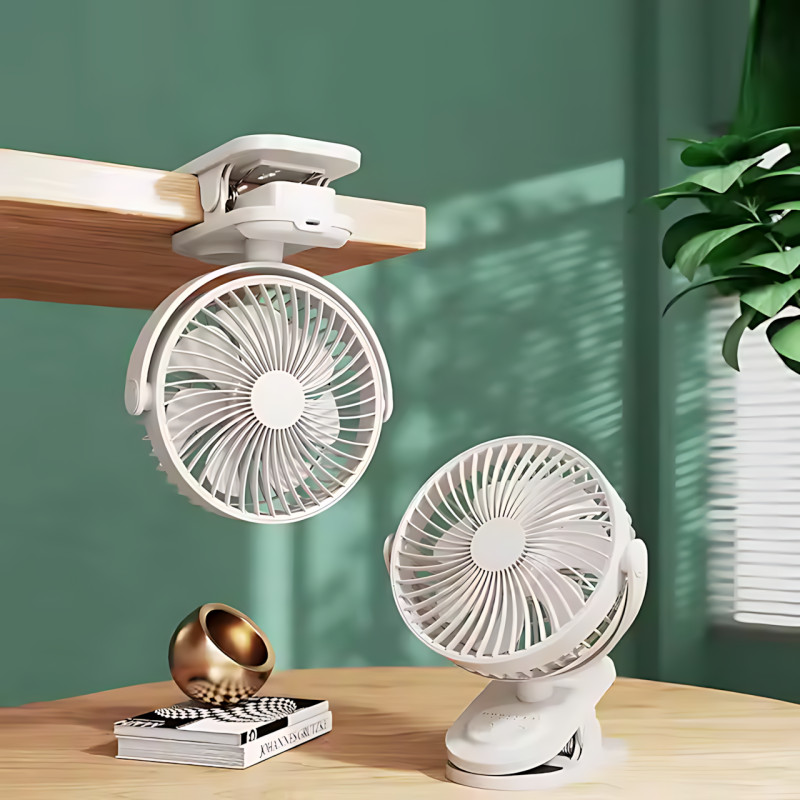 Вентилятор мини Fan LY-850 с прищепкой, USB, 360° наклон и поворот, таймер 2/6/9 ч, акб 1800 мАч, 3 скорости фото - 4